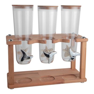 Secret de Gourmet modern glass beverage dispenser - 3x1.5L