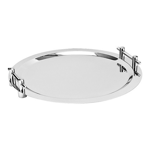 Plateau de Service Rond avec Poignées|INOX| Ø500mm