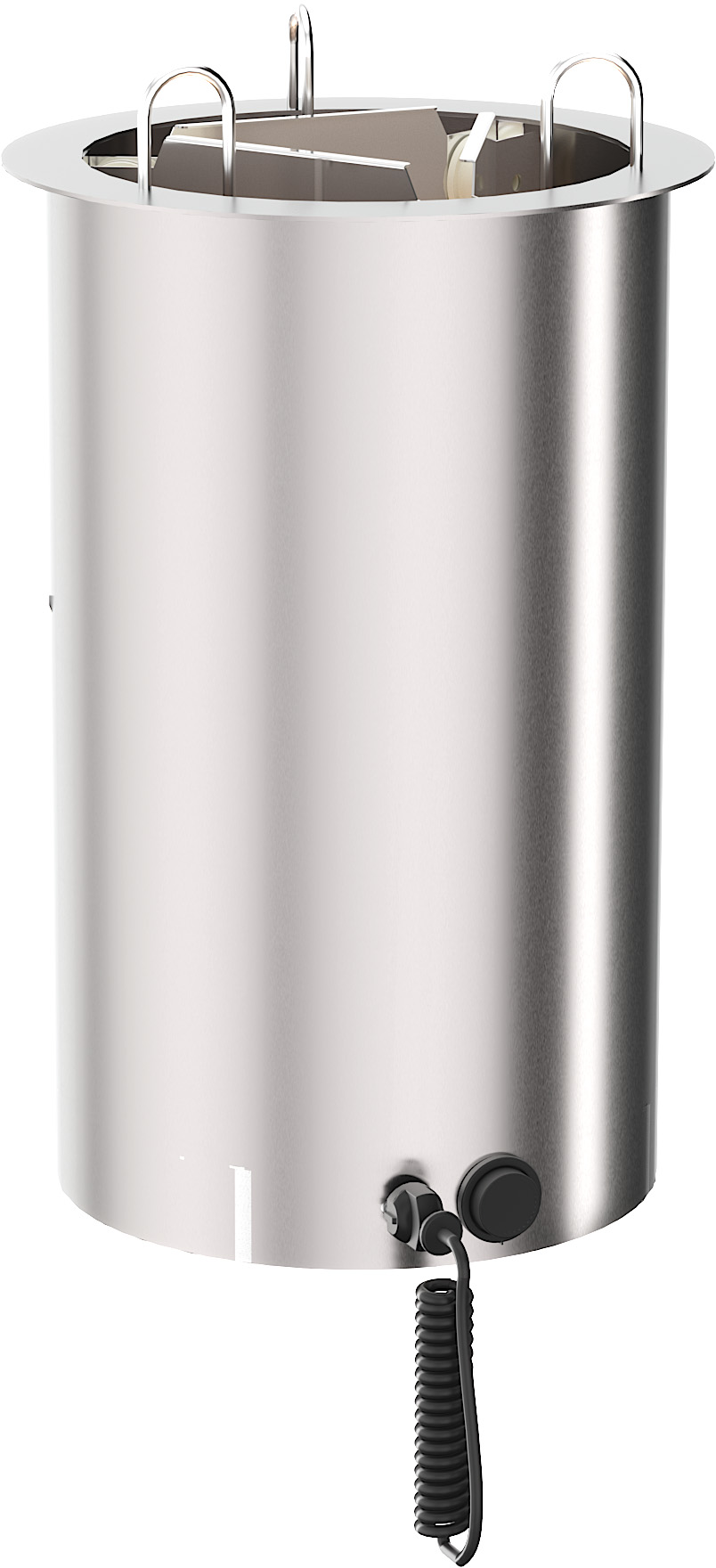 Tellerwärmer aus Edelstahl mit Heizfunktion und Anschlusskabel