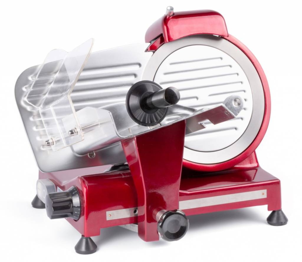 Aufschnittmaschine in Rot.