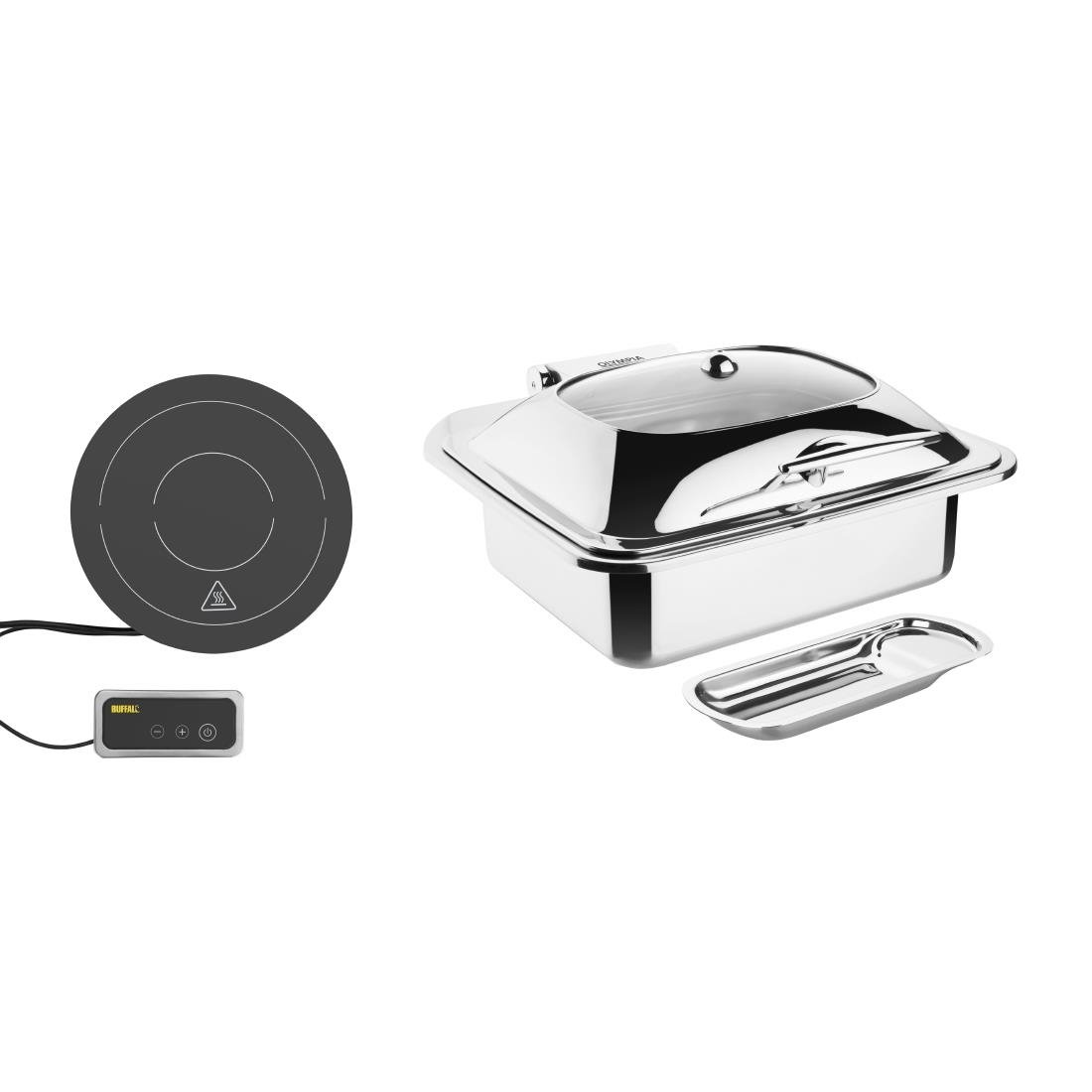 Edelstahl-Chafing-Dish mit Induktionsplatte und digitaler Steuerung